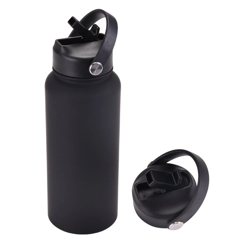 (image for) IPRee 1000ml Thermos Cup LID With Straw And Handle Sealed Leak Proof Portable Handle Outdoor Sports Water Bottle